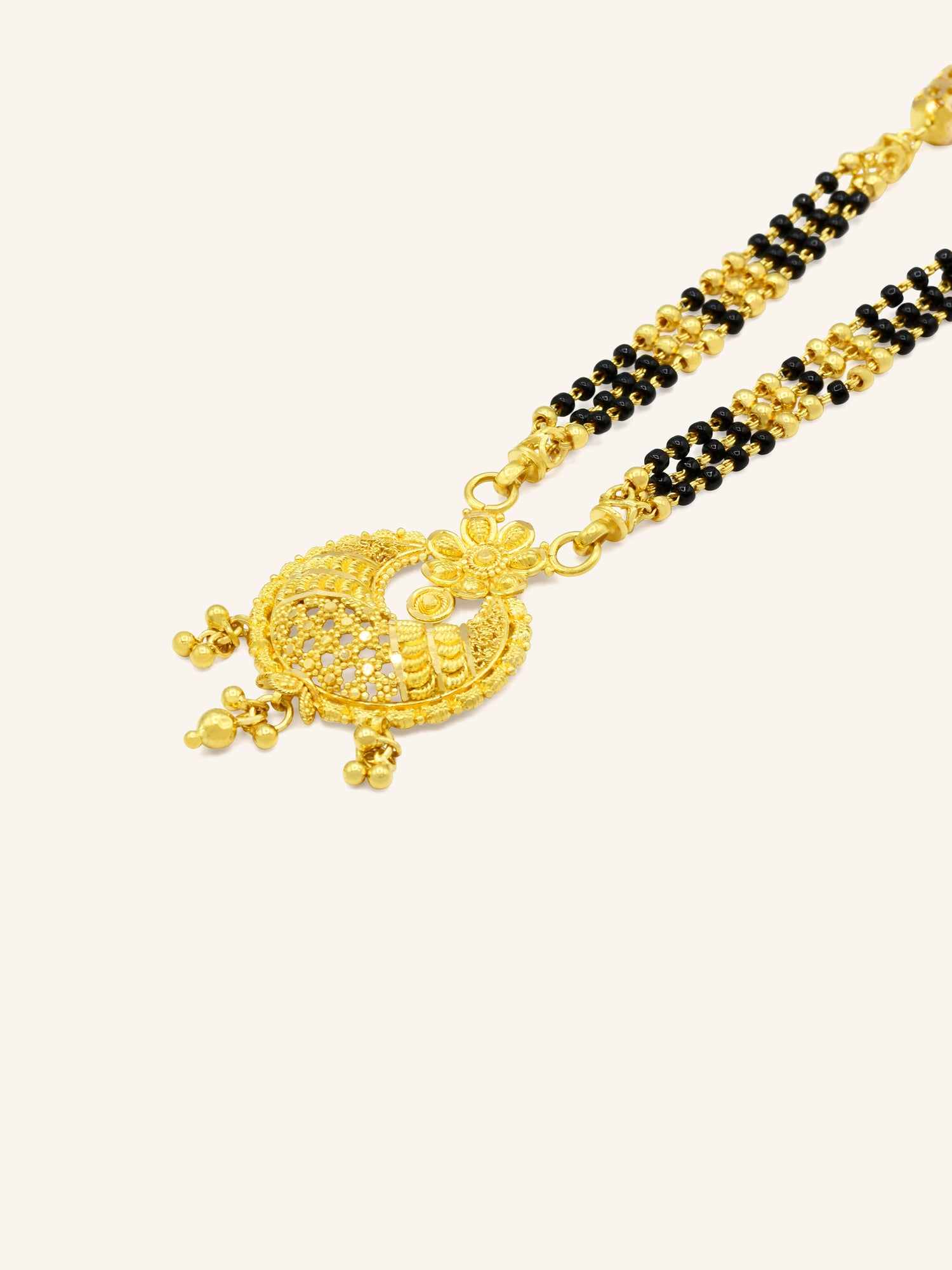 22ct Gold Three Row Mangal Sutra - Roop Darshan