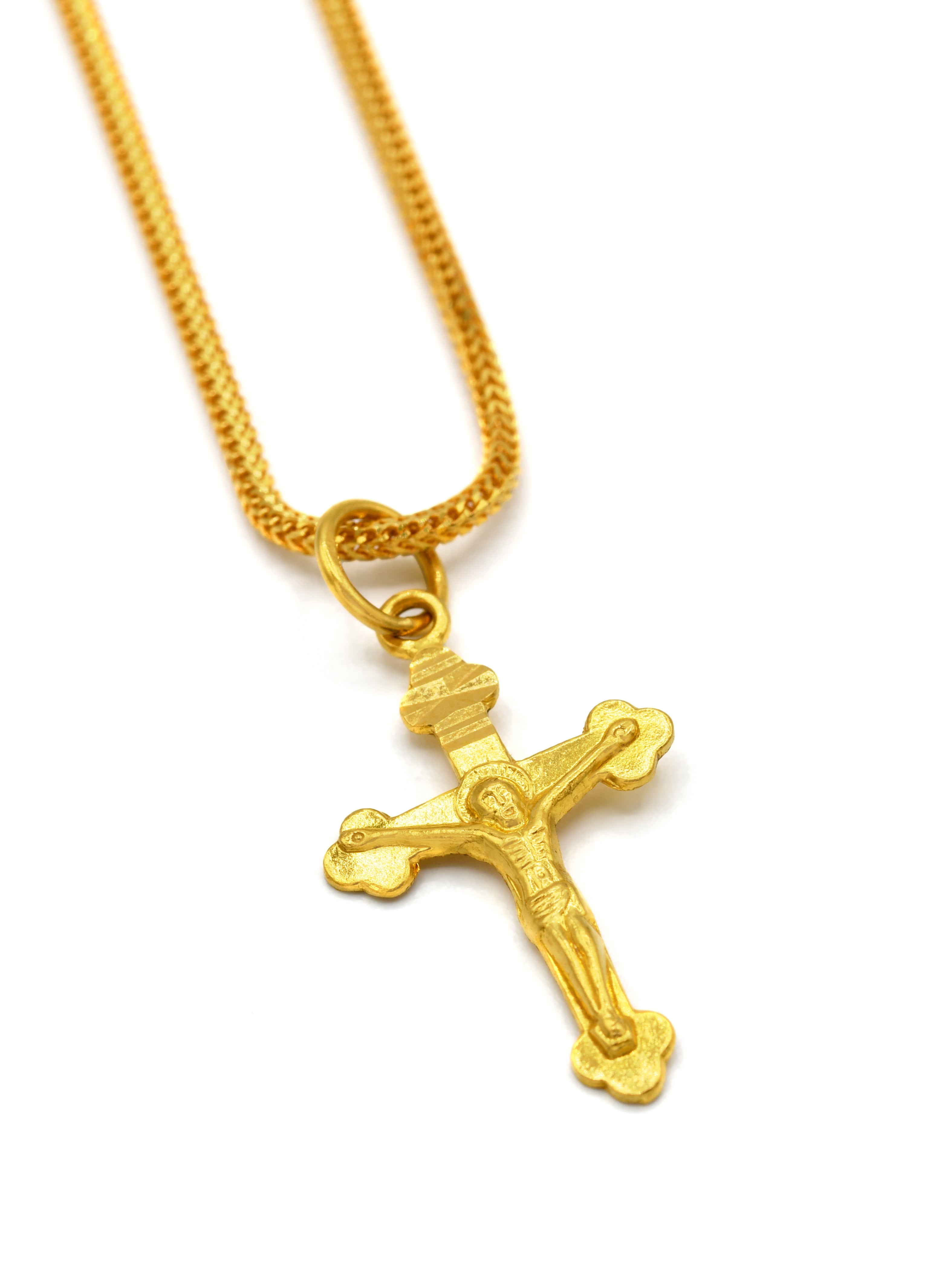 Cross On The Roop 22ct Gold Crucifix Cross Pendant – Roop Darshan