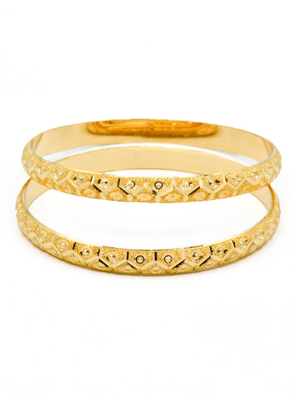 22ct Gold Sand Blast Design pair Bangle - Roop Darshan