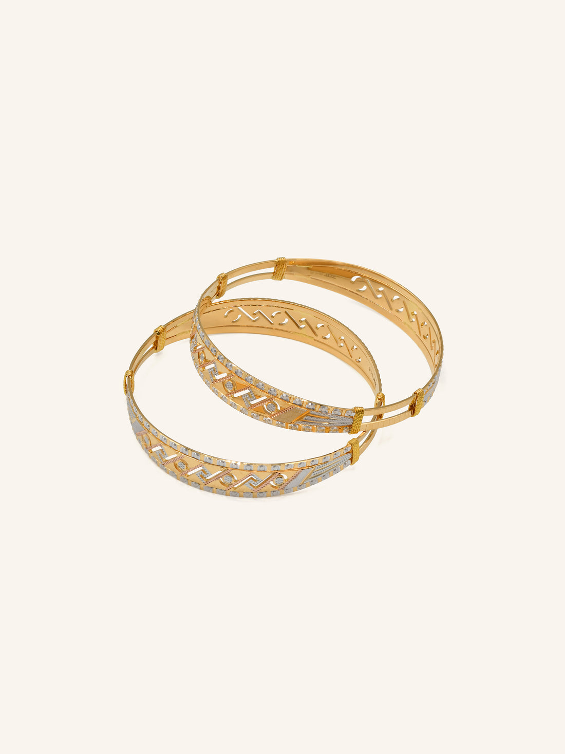 22ct Gold Two Tone Pair Bangle - Roop Darshan