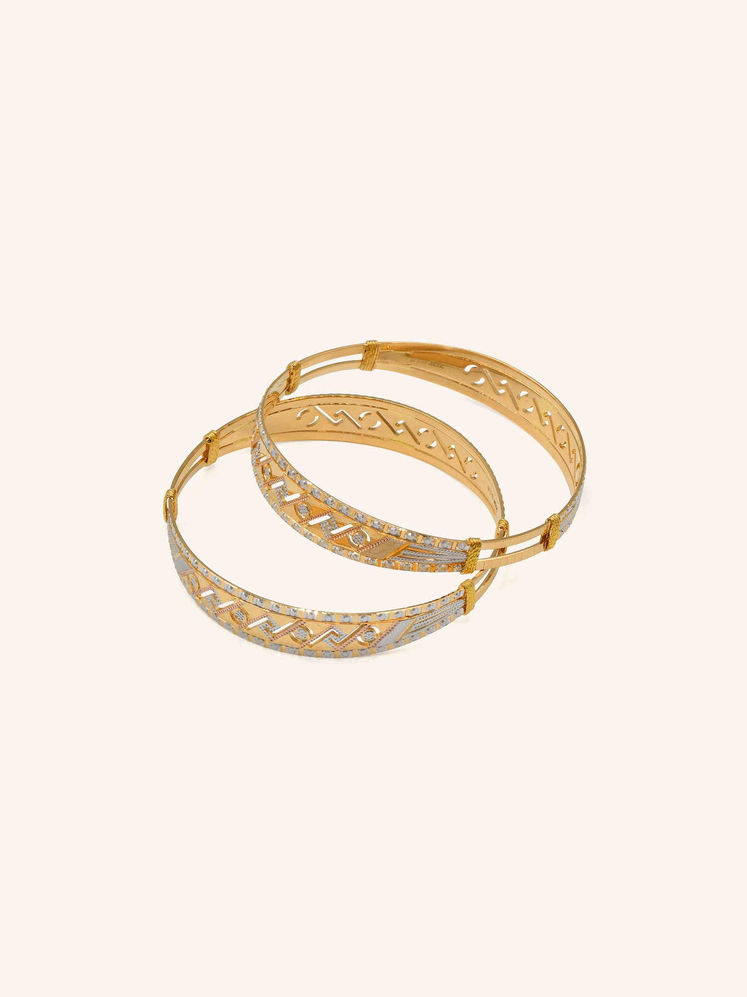 22ct Gold Two Tone Pair Bangle - Roop Darshan