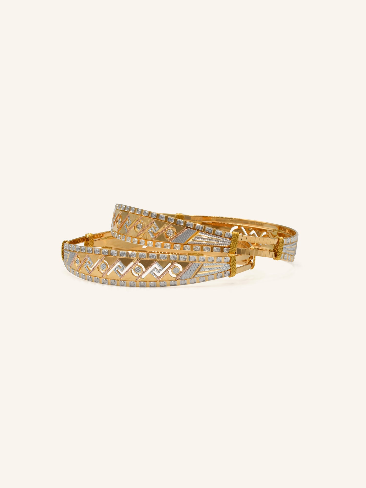 22ct Gold Two Tone Pair Bangle - Roop Darshan