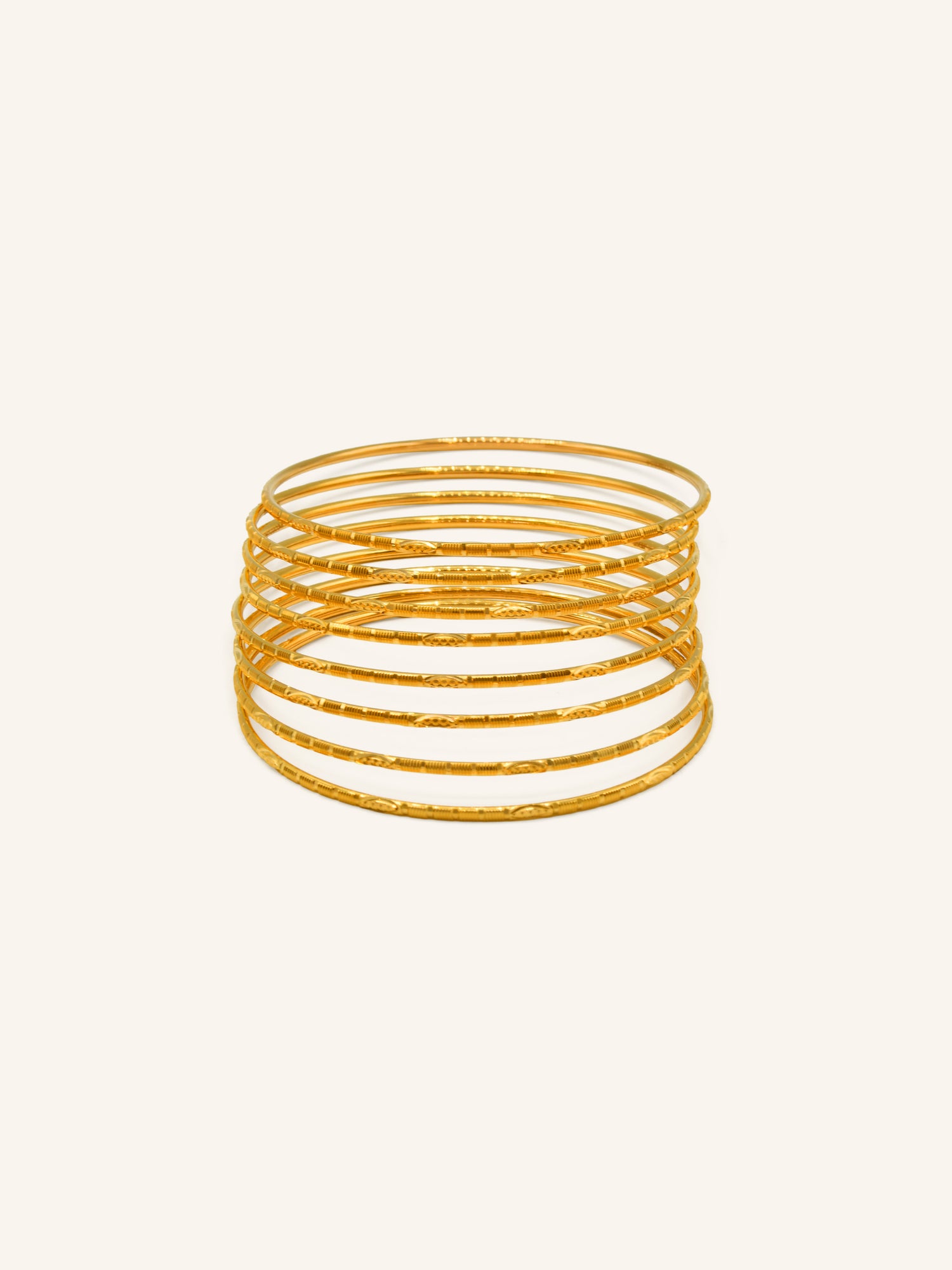 22ct Gold 8 Piece Two Tone Bangle - Roop Darshan