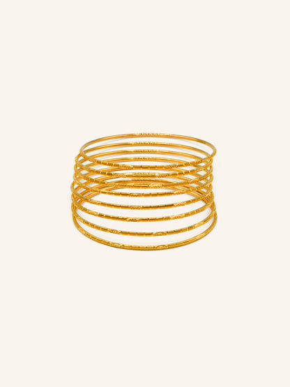 22ct Gold 8 Piece Two Tone Bangle - Roop Darshan