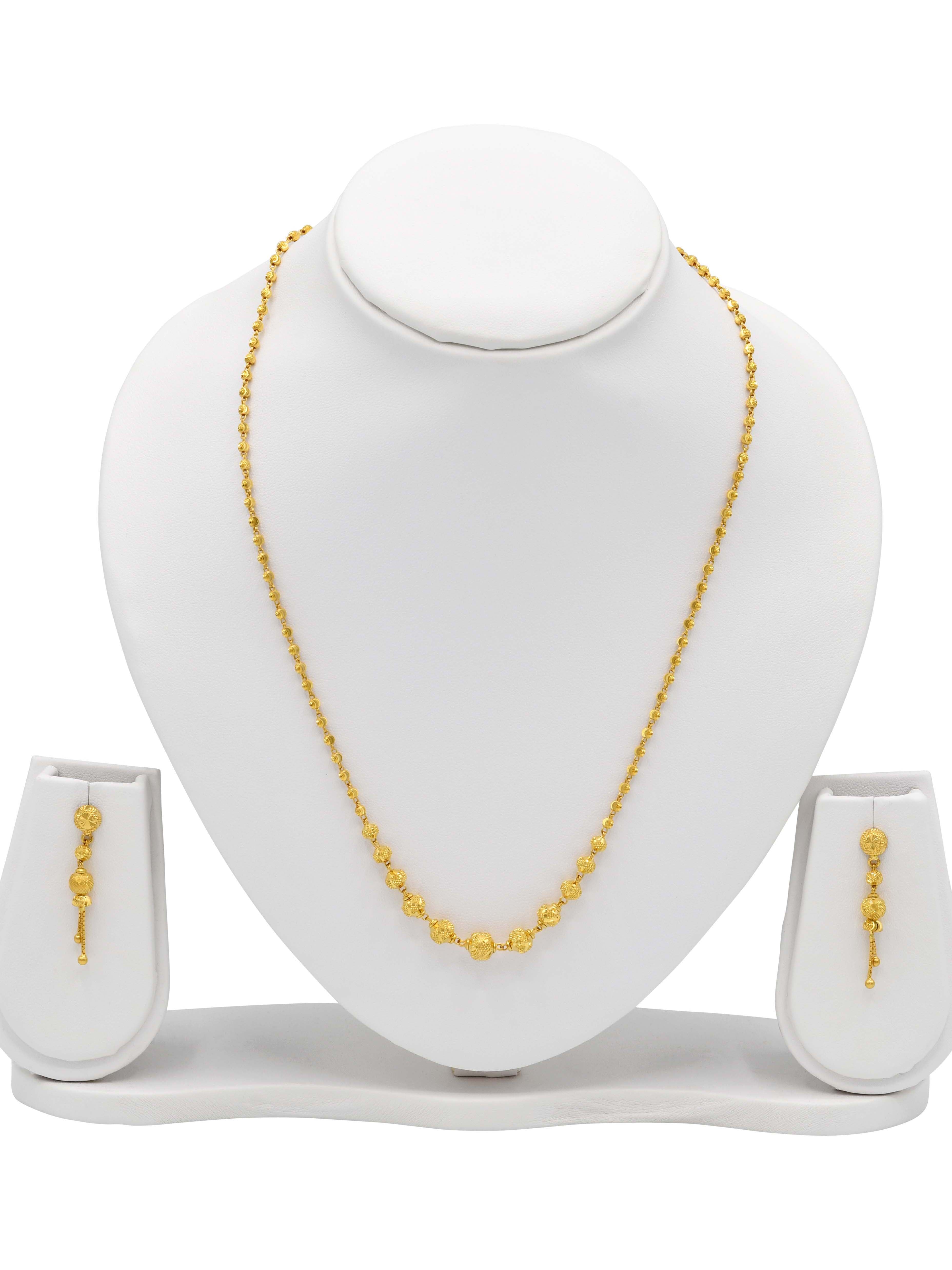 22ct Gold Ball Necklace Set