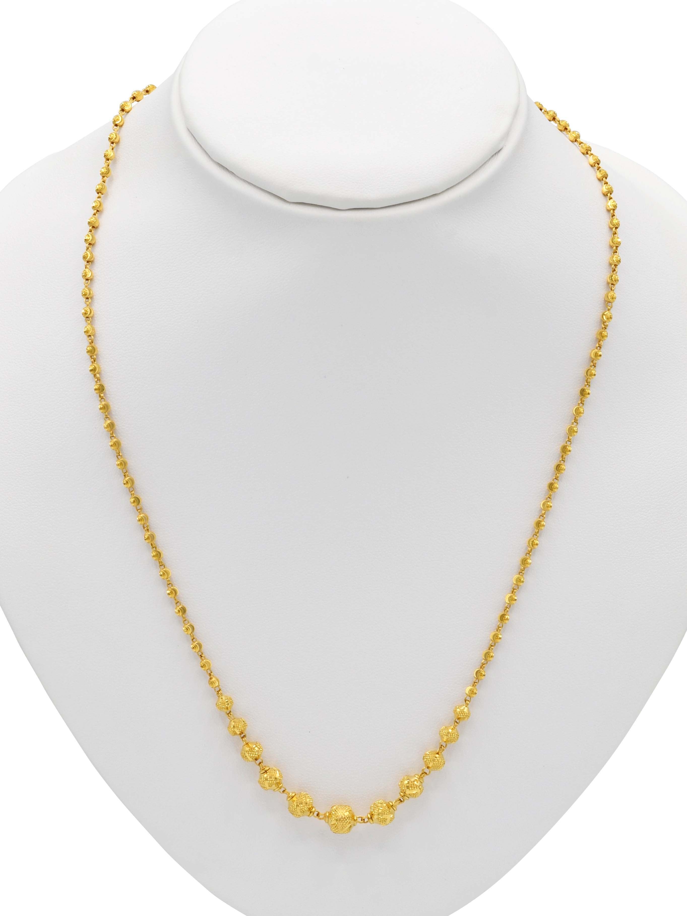 22ct Gold Ball Necklace Set