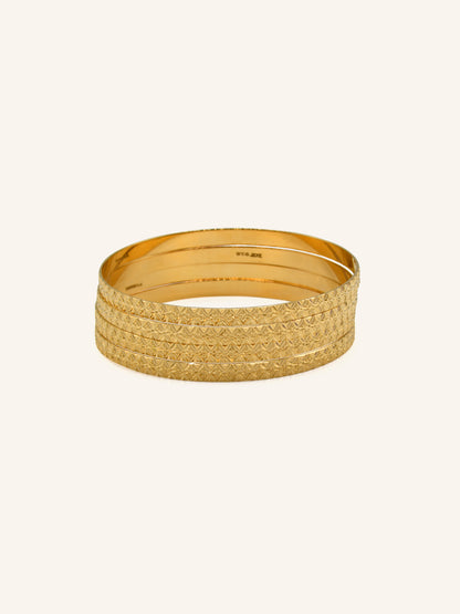 22Ct Gold 4 Piece Bangle - Roop Darshan