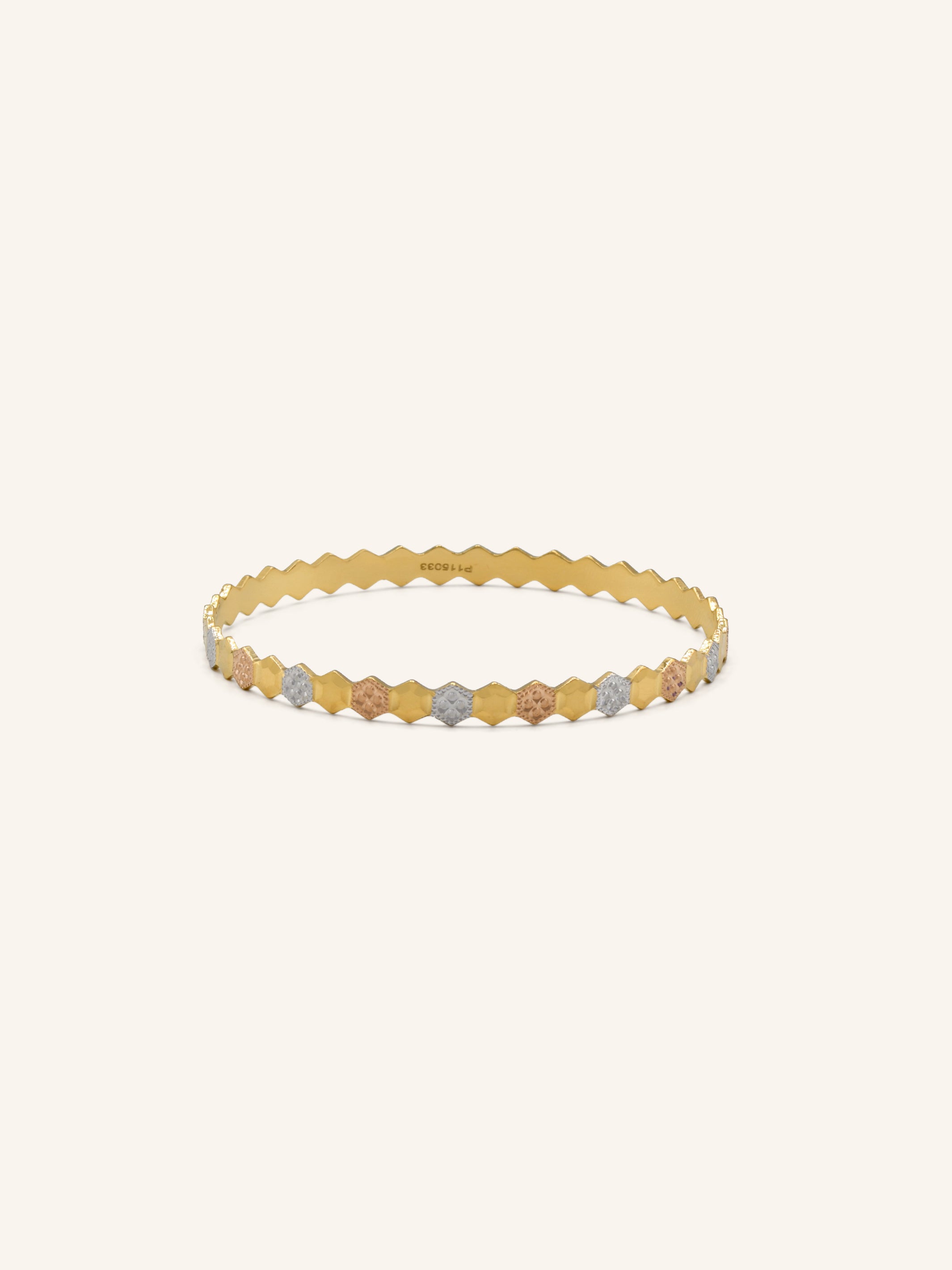 22ct Gold Two Tone 4 Piece Bangle - Roop Darshan