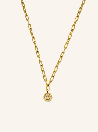 22ct Gold CZ Paperclip Fancy Chain - Roop Darshan
