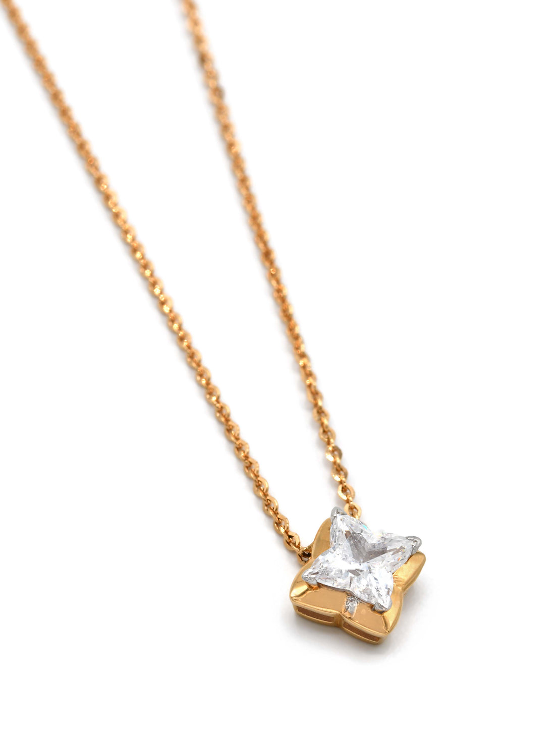 18ct Rose Gold CZ Fancy Chain