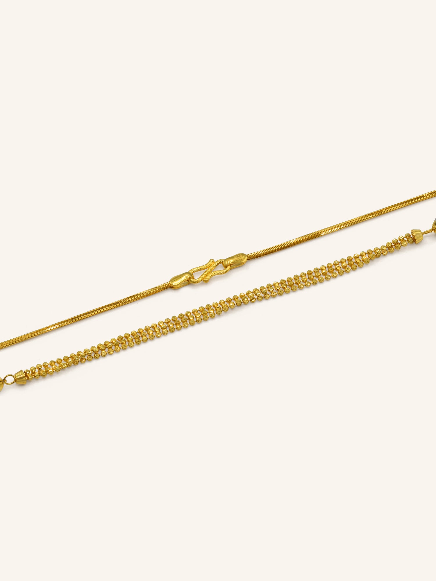22ct Gold Ball Two Tone Fancy Chain - Roop Darshan