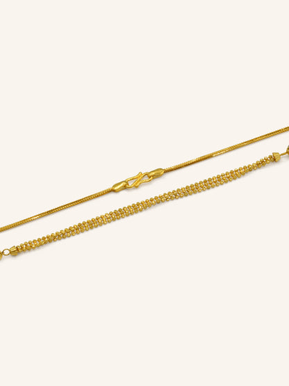 22ct Gold Ball Two Tone Fancy Chain - Roop Darshan