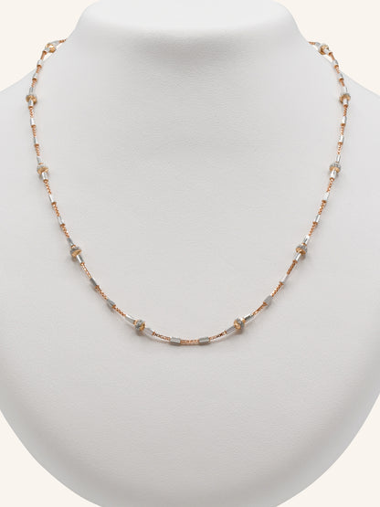 18ct Rose Gold Two Tone Ball Fancy Chain - Roop Darshan