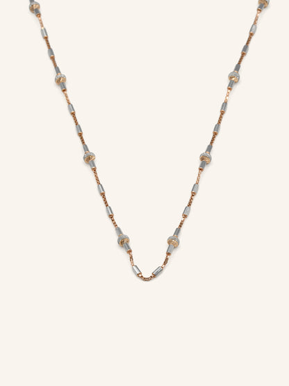 18ct Rose Gold Two Tone Ball Fancy Chain - Roop Darshan