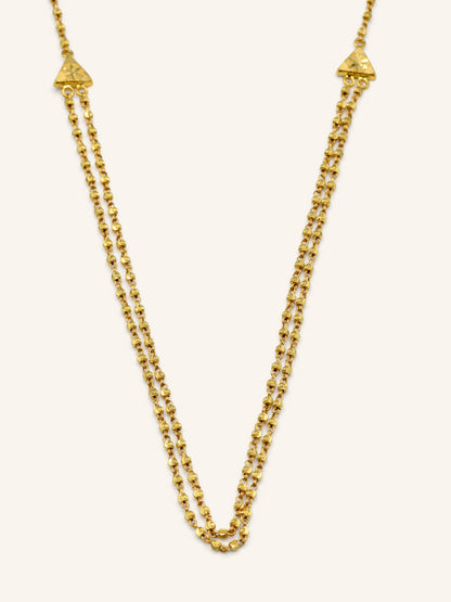 22ct Gold Ball 2 Row Fancy Chain - Roop Darshan
