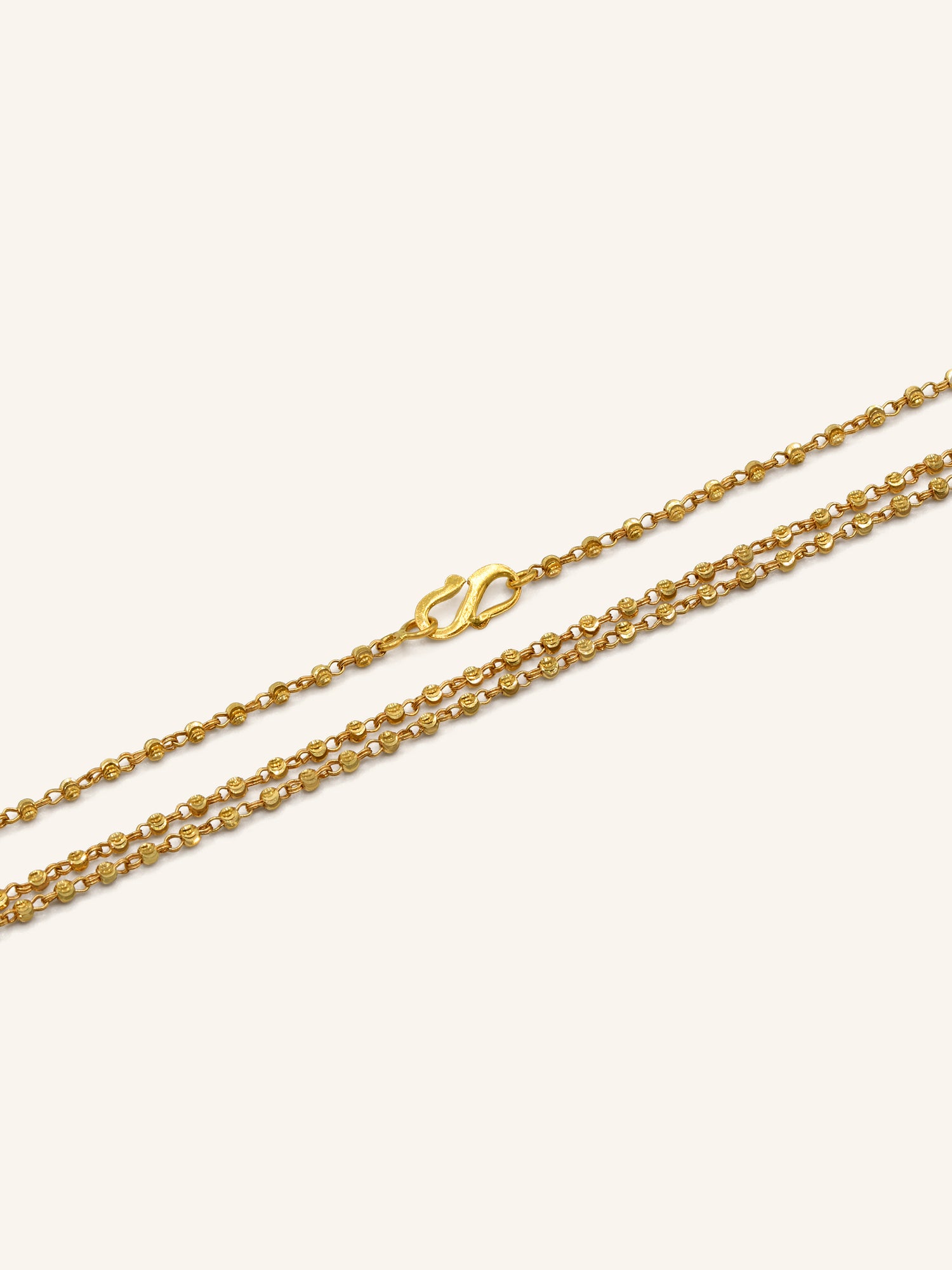 22ct Gold Ball 2 Row Fancy Chain - Roop Darshan