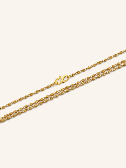 22ct Gold Ball 2 Row Fancy Chain - Roop Darshan