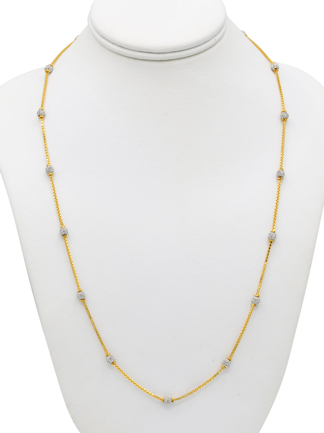22ct Gold Two Tone Ball Fancy Chain