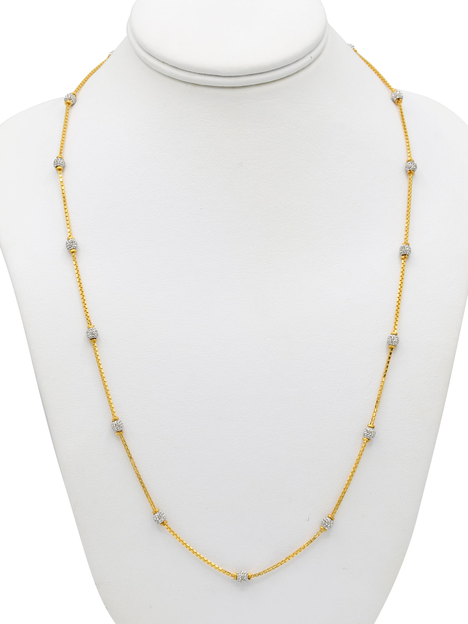 22ct Gold Two Tone Ball Fancy Chain