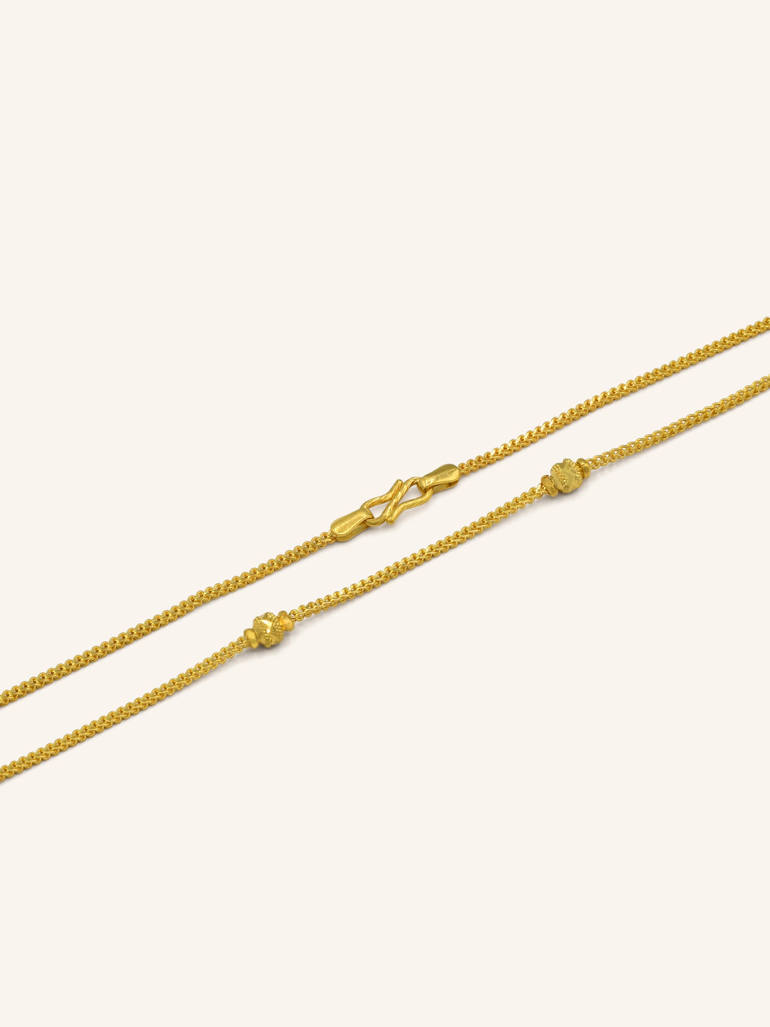 22Ct Gold Two Tone Ball Fancy Chain - Roop Darshan