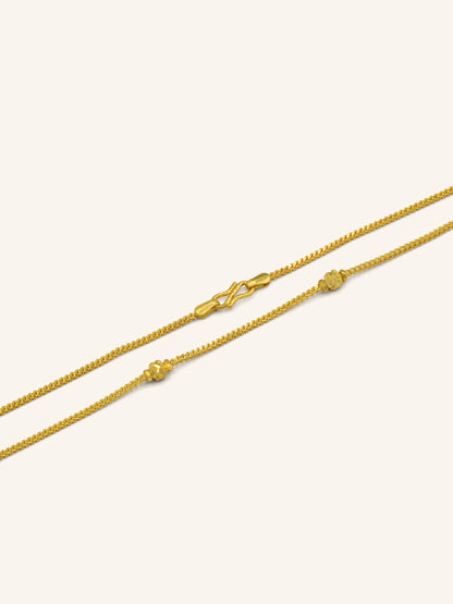 22Ct Gold Two Tone Ball Fancy Chain - Roop Darshan