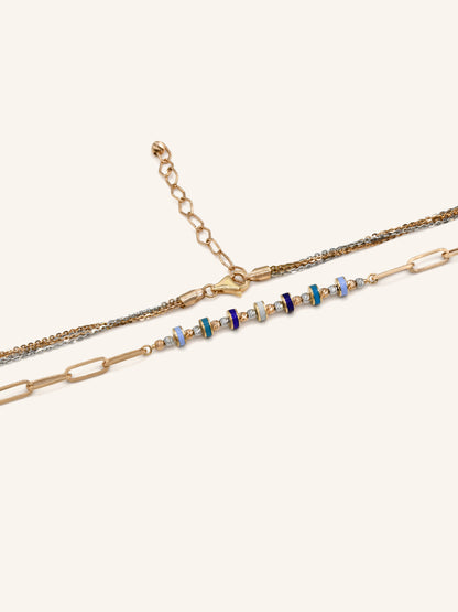 18ct Rose Gold Colored Bead Fancy Chain - Roop Darshan