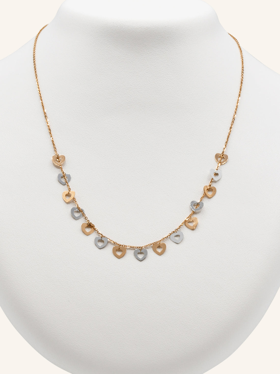 18ct Rose Gold Heart Fancy Chain - Roop Darshan