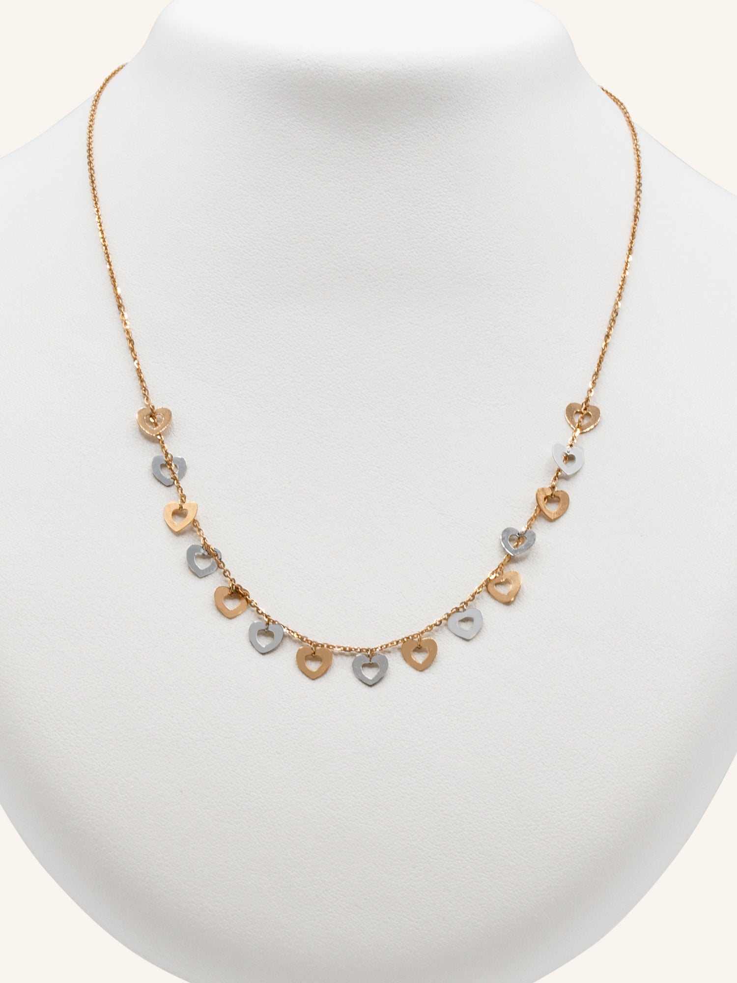 18ct Rose Gold Heart Fancy Chain - Roop Darshan