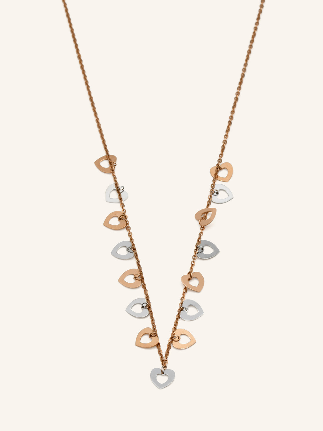 18ct Rose Gold Heart Fancy Chain - Roop Darshan