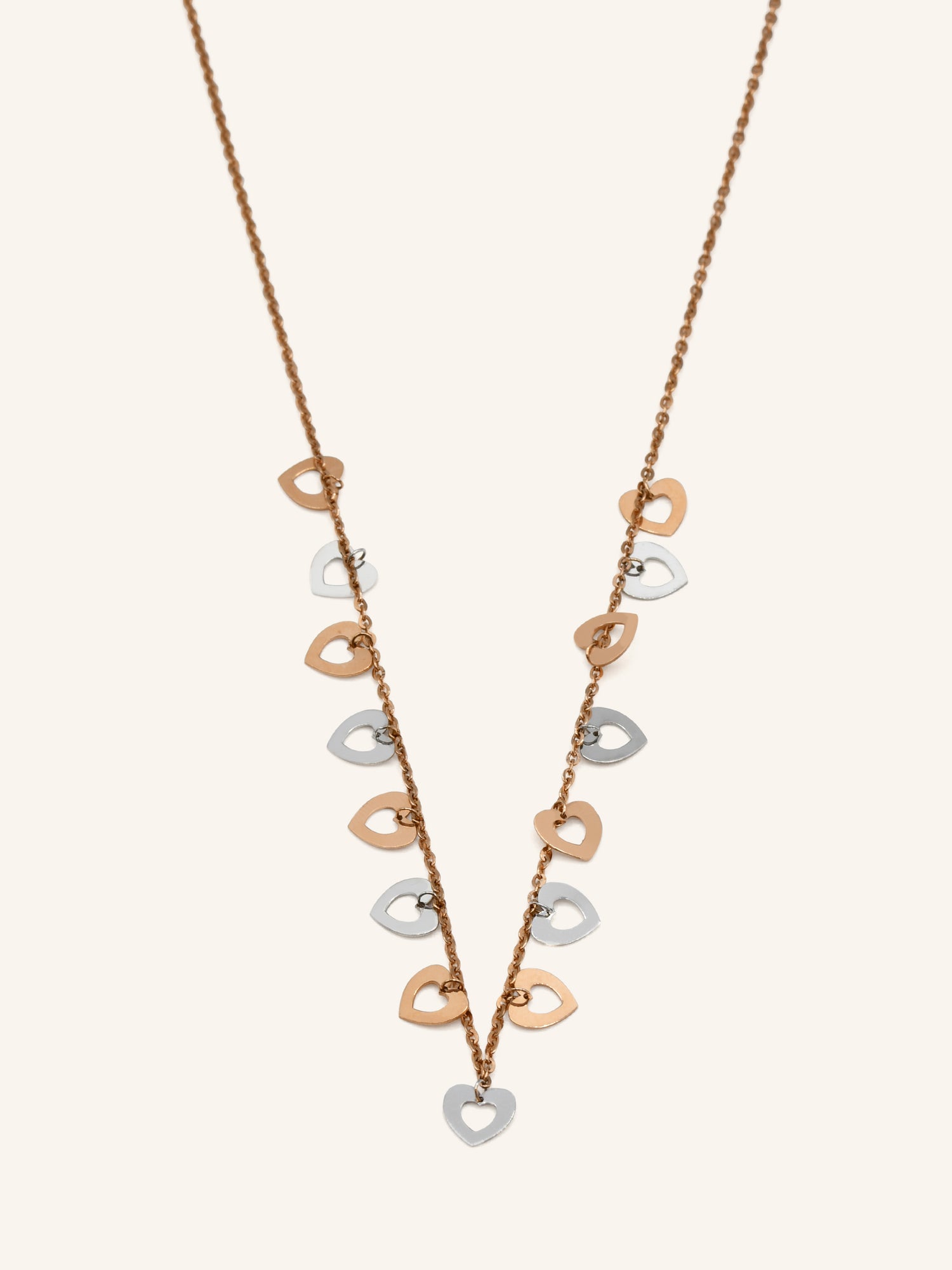 18ct Rose Gold Heart Fancy Chain - Roop Darshan
