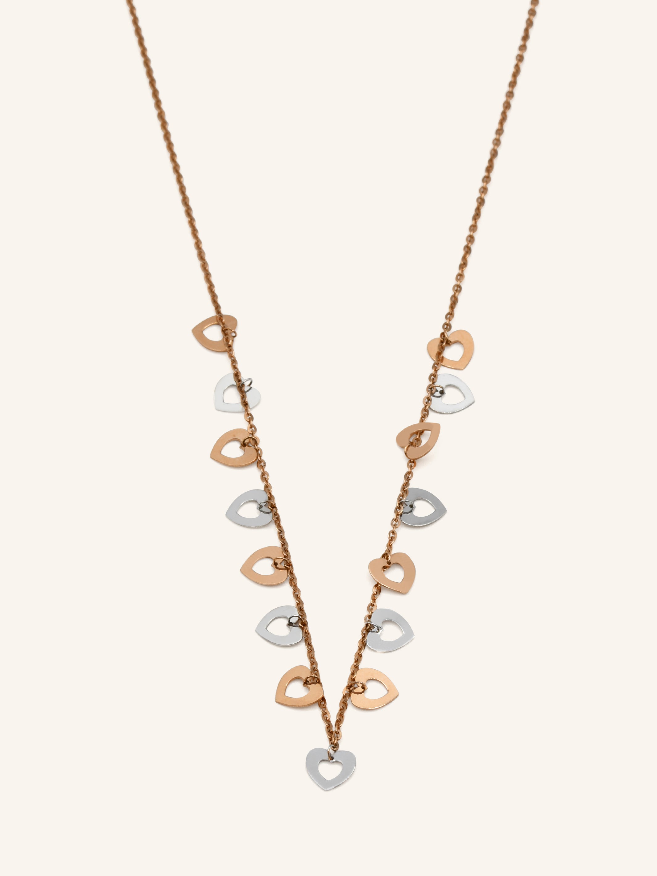 18ct Rose Gold Heart Fancy Chain - Roop Darshan