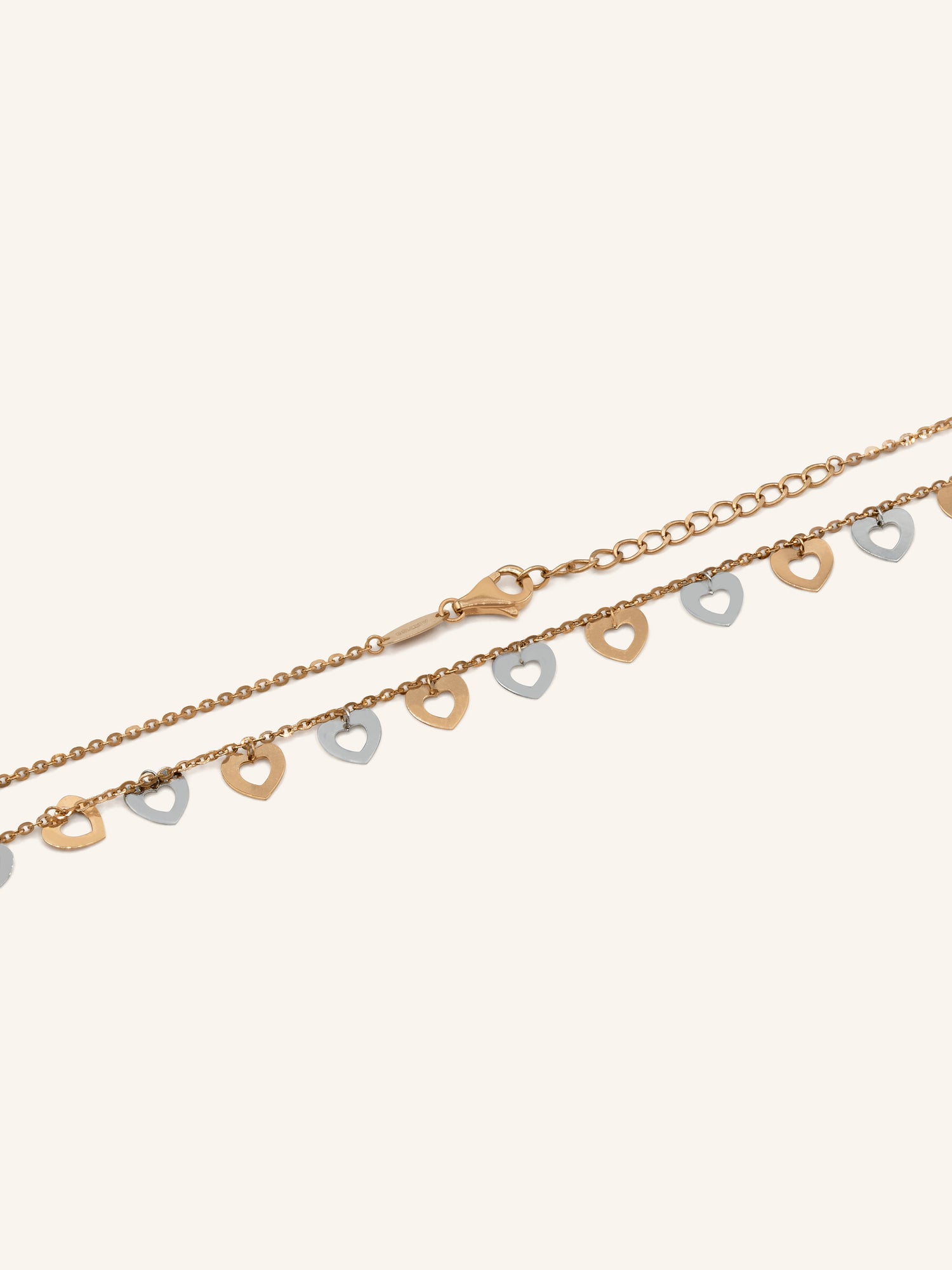 18ct Rose Gold Heart Fancy Chain - Roop Darshan