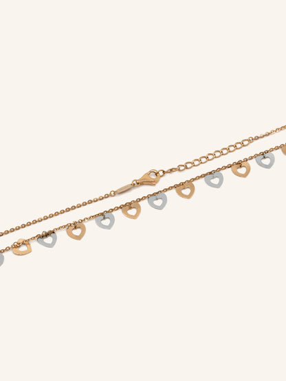18ct Rose Gold Heart Fancy Chain - Roop Darshan