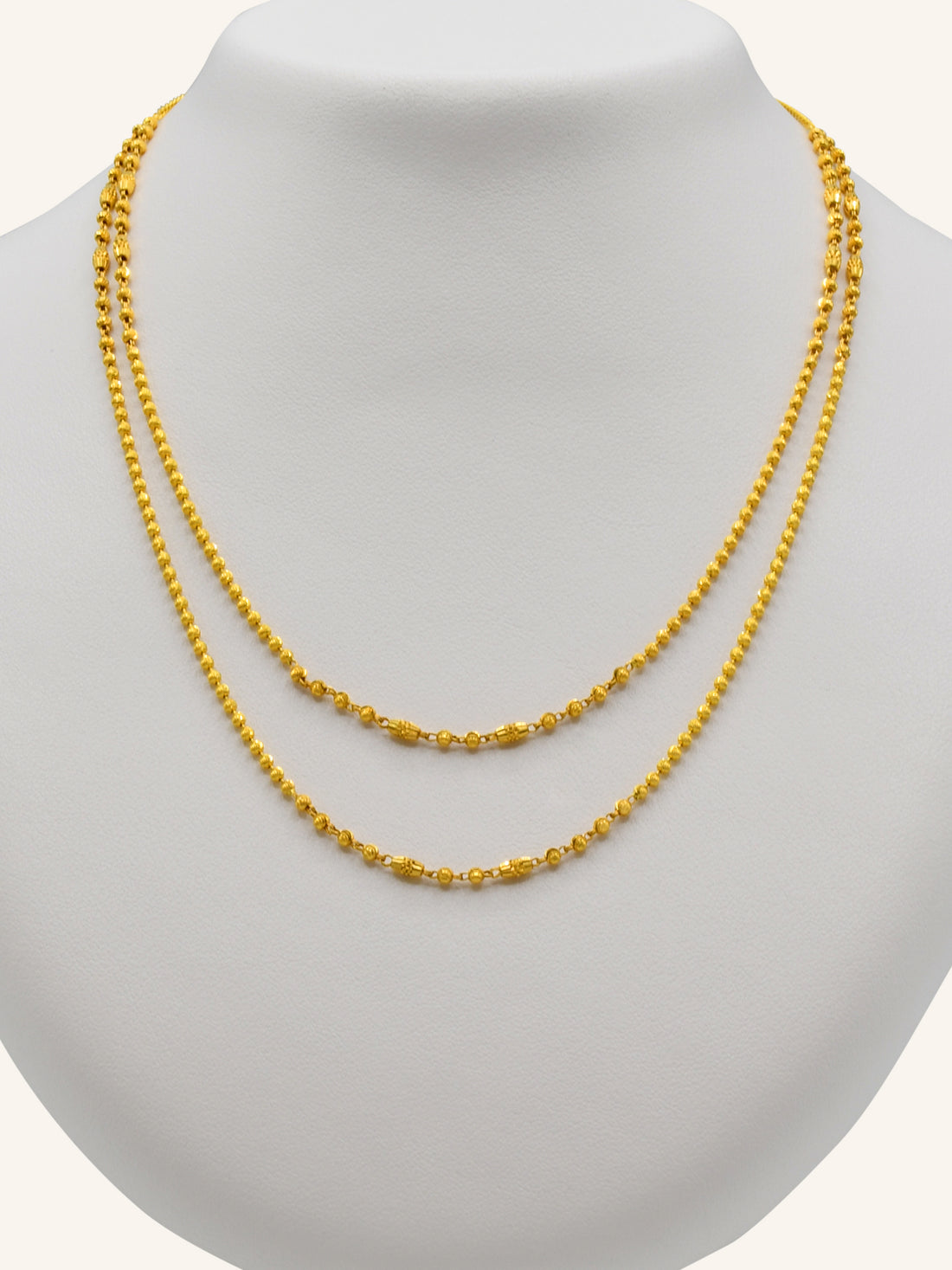 22ct Gold 2 Row Ball Fancy Chain
