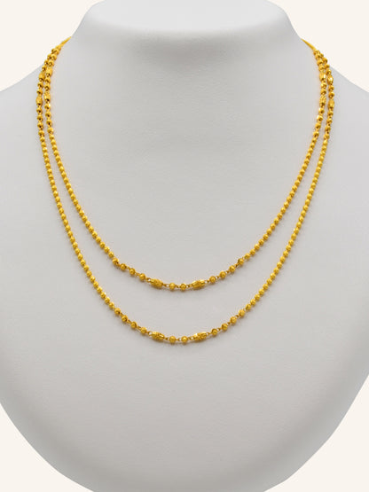 22ct Gold 2 Row Ball Fancy Chain
