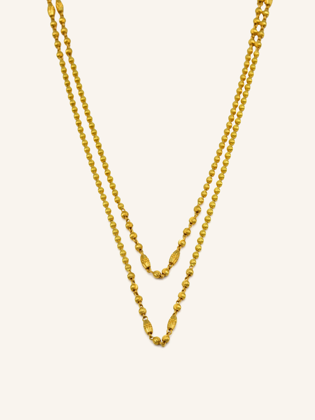 22ct Gold 2 Row Ball Fancy Chain