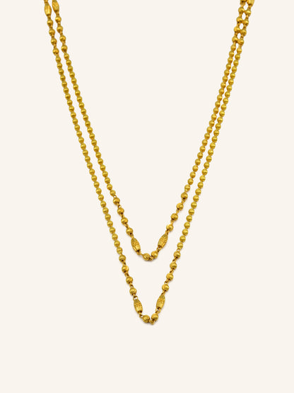 22ct Gold 2 Row Ball Fancy Chain