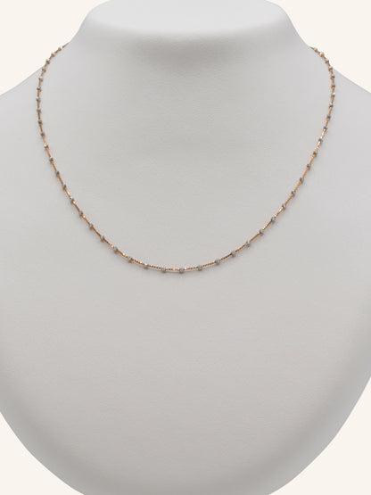 18ct Rose Gold Two Tone Ball Fancy Chain - Roop Darshan
