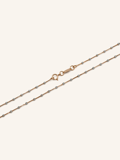 18ct Rose Gold Two Tone Ball Fancy Chain - Roop Darshan