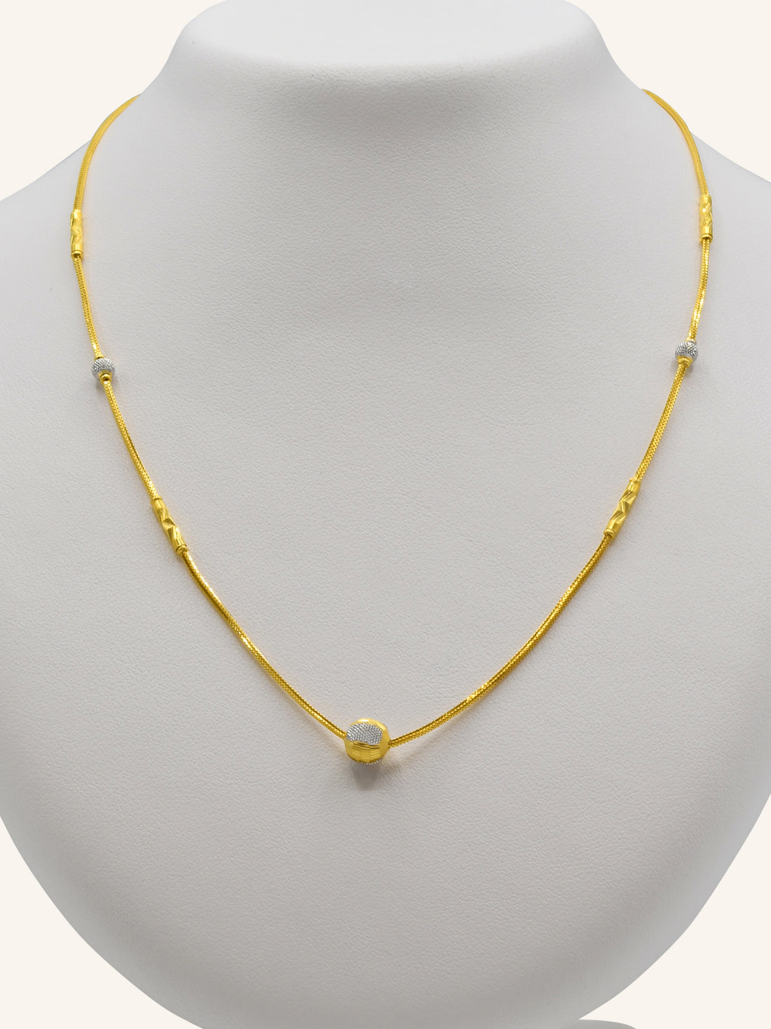 22ct Gold Ball Fancy Chain - Roop Darshan