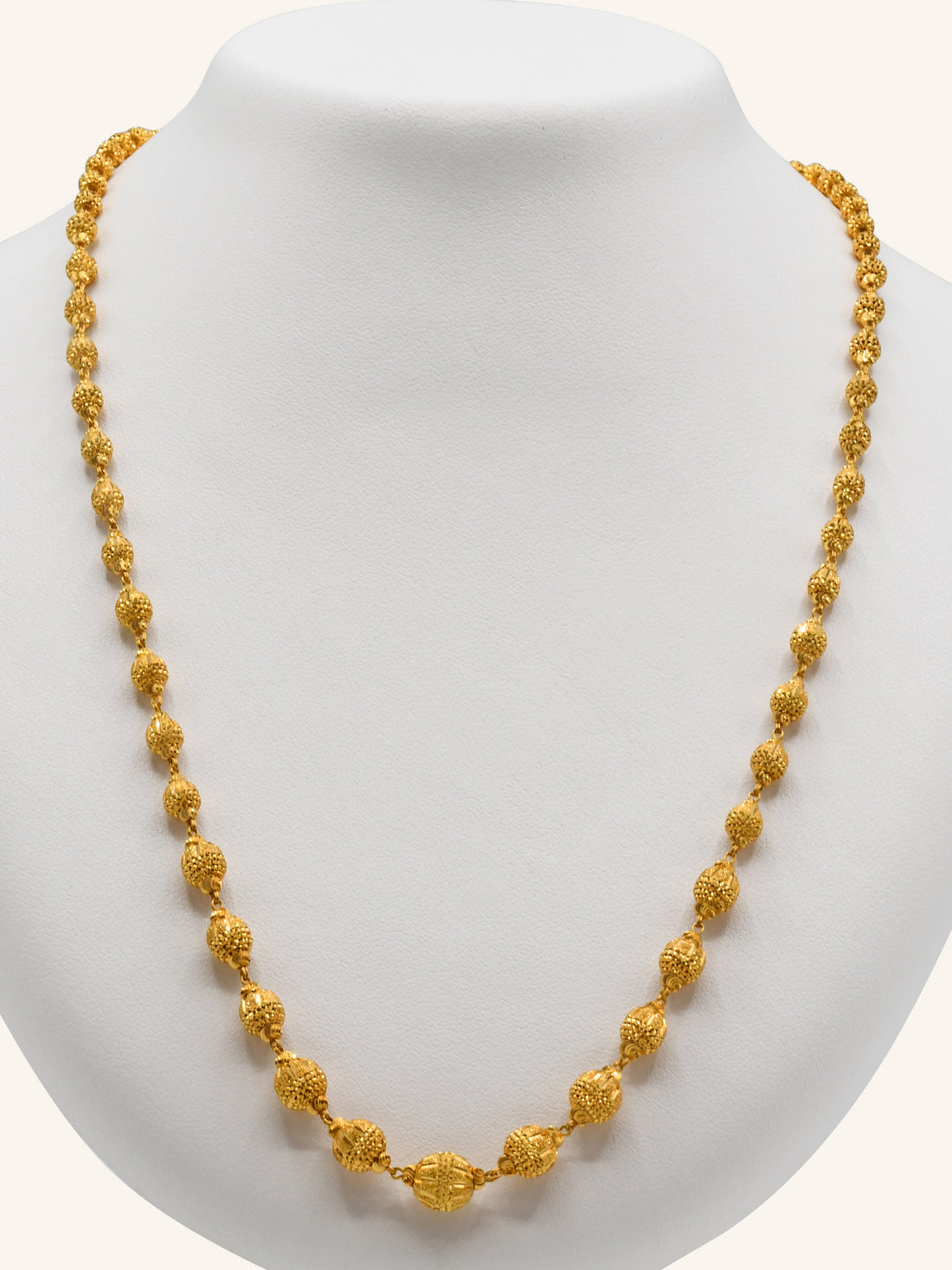 22Ct Gold Ball Long Fancy Chain - Roop Darshan