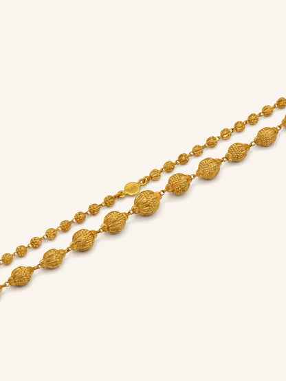 22Ct Gold Ball Long Fancy Chain - Roop Darshan