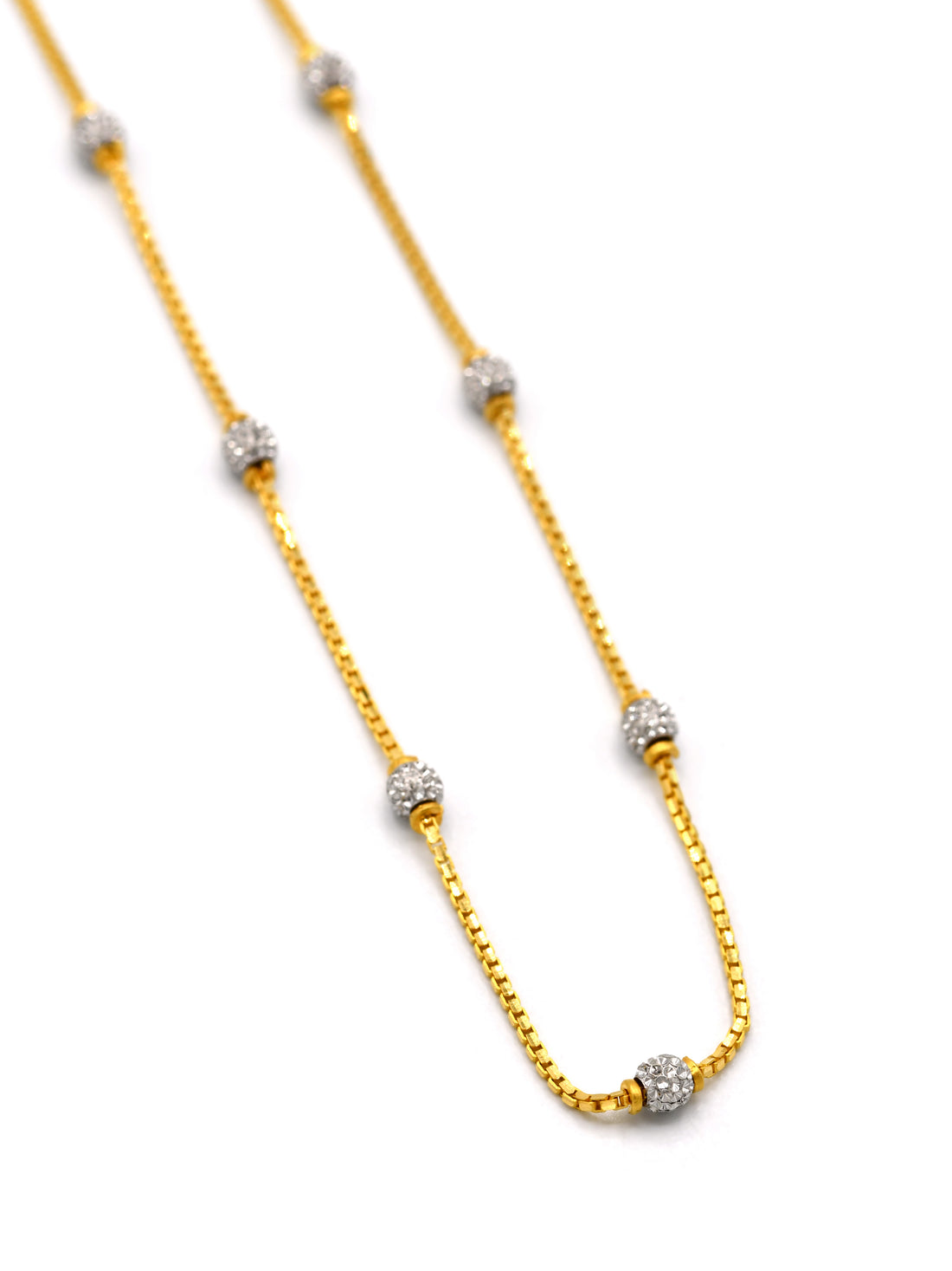 22ct Gold Two Tone Ball Fancy Chain