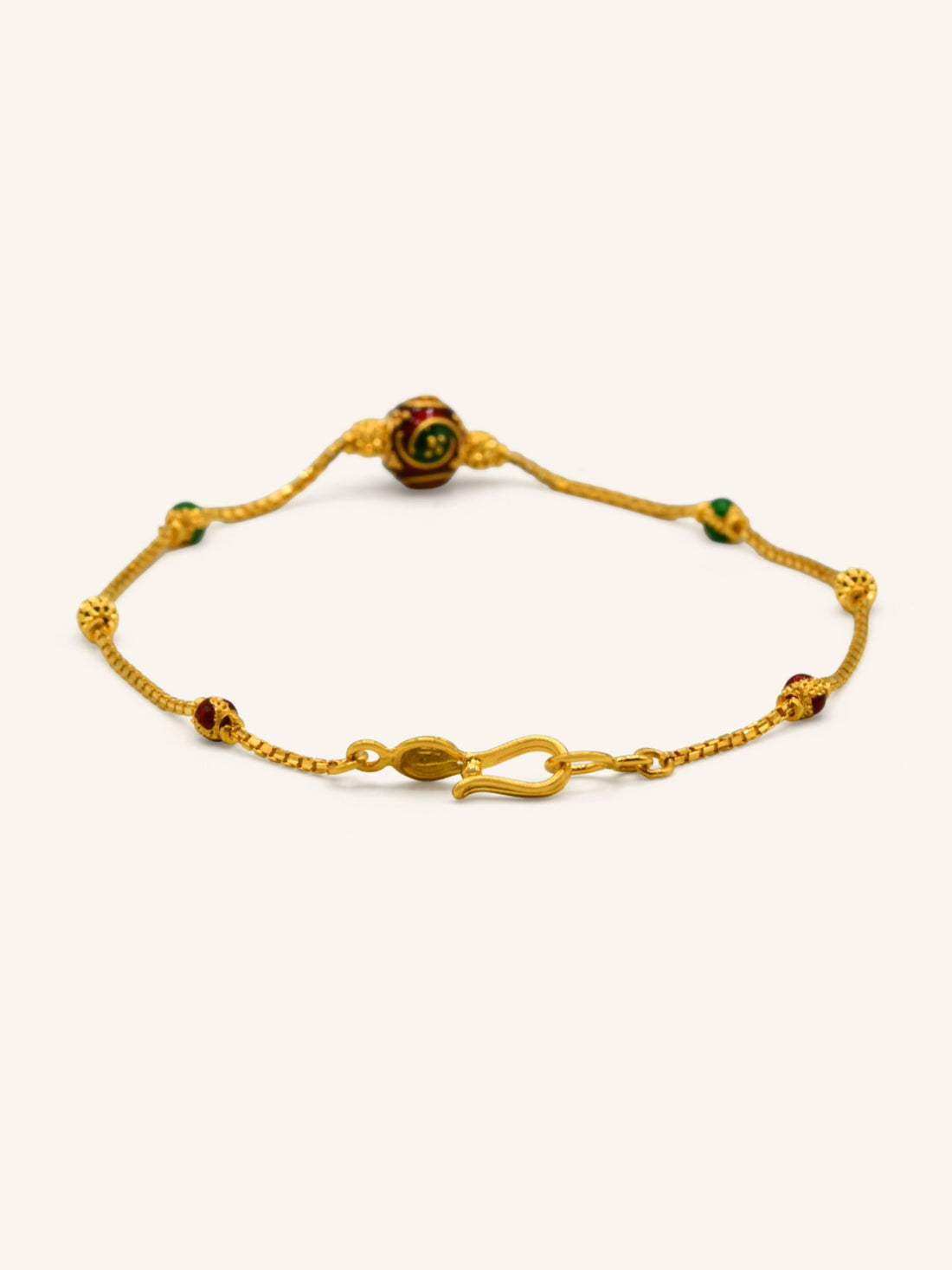 22ct Gold Minakari Ball Bracelet - Roop Darshan