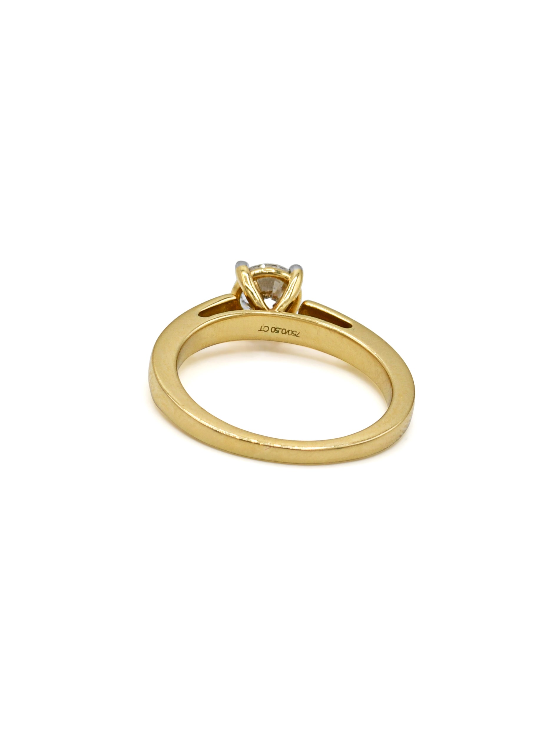 18ct Gold Diamond Ladies Ring 0.50ct 1 Dia - Roop Darshan