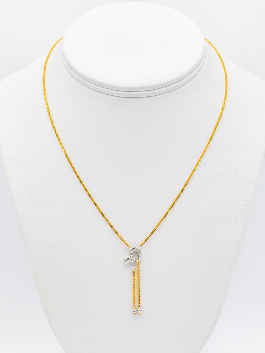 22ct Gold Two Tone Dolphine Necklace Set - Roop Darshan
