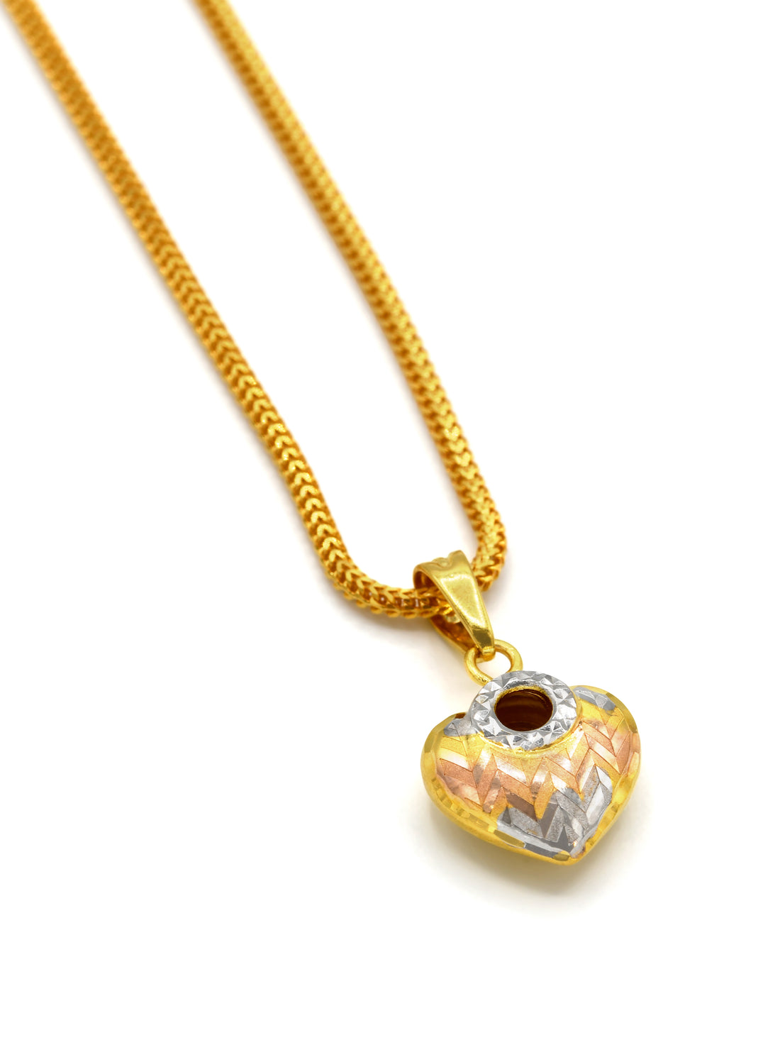 22ct Gold Two Tone Heart Pendant