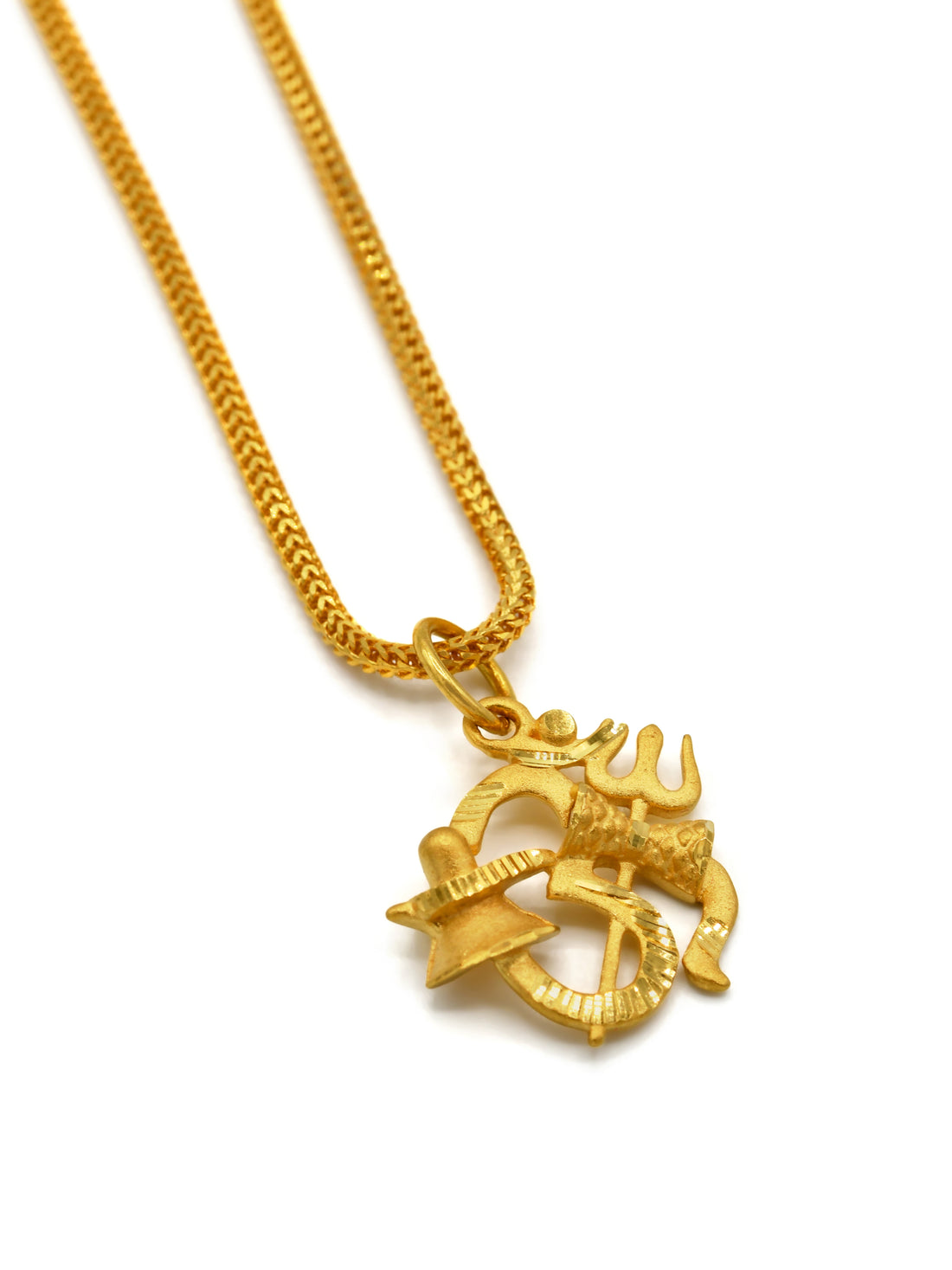 22ct Gold Om Trishul Shivling Pendant