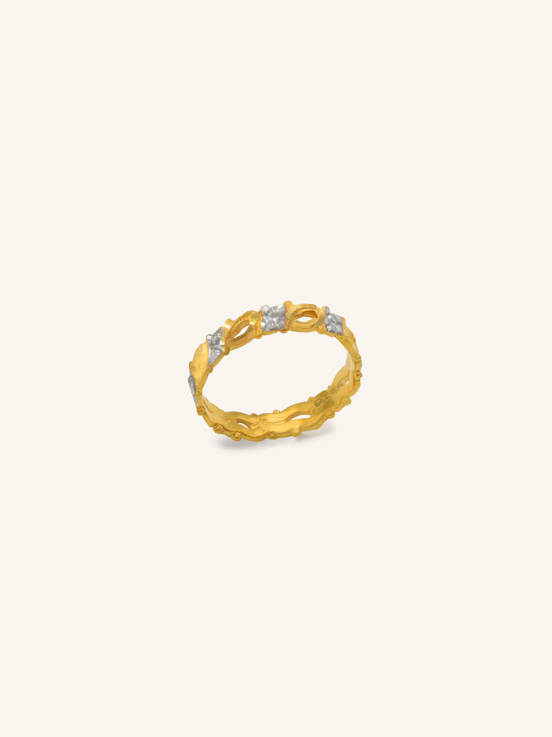 22ct Gold Two Tone Band Ring 2.44 GMS - Roop Darshan