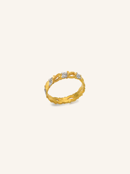 22ct Gold Two Tone Band Ring 2.44 GMS - Roop Darshan